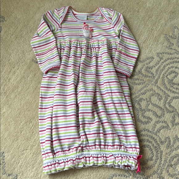 Squiggles Striped Nightgown with Pink and Green - Picture 5 of 6